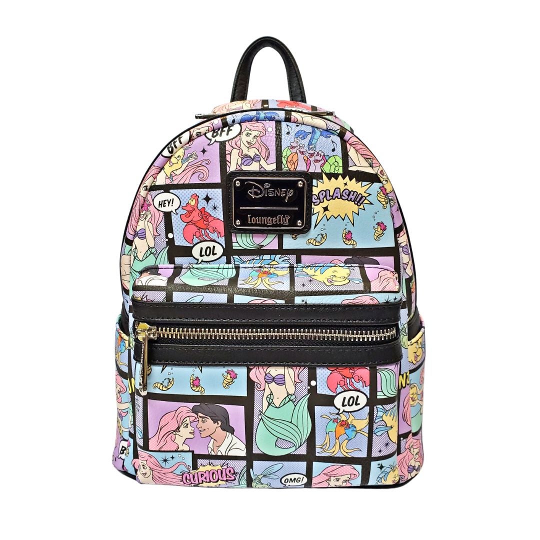 Loungefly Disney The Little deals Mermaid Comic AOP Mini Backpack