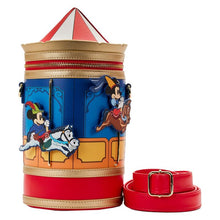 Load image into Gallery viewer, Disney Brave Little Tailor Crossbody Mickey and Minnie Mouse Carousel Loungefly
