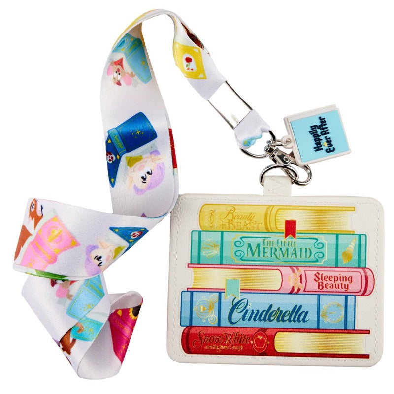 Disney Cardholder Lanyard Princess Books Loungefly