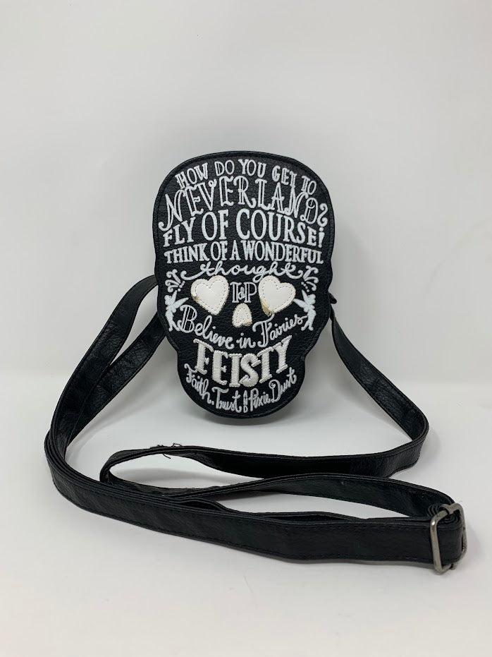 Disney Crossbody Tinker Bell Quote Skull Loungefly As-Is