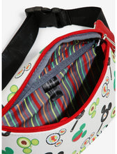 Load image into Gallery viewer, Disney Fanny Pack &amp; Card Holder Set Mickey Mouse Food AOP Loungefly
