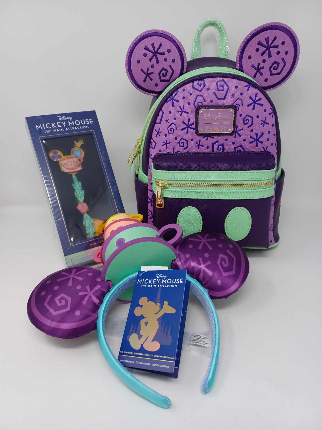 Disney Mini Backpack Ears Key Set Minnie Mouse Main Attraction Tea Party Loungefly