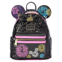 Load image into Gallery viewer, Disney Mini Backpack Ears Set Minnie Mouse The Main Attraction Fireworks &amp; Castle Finale Loungefly
