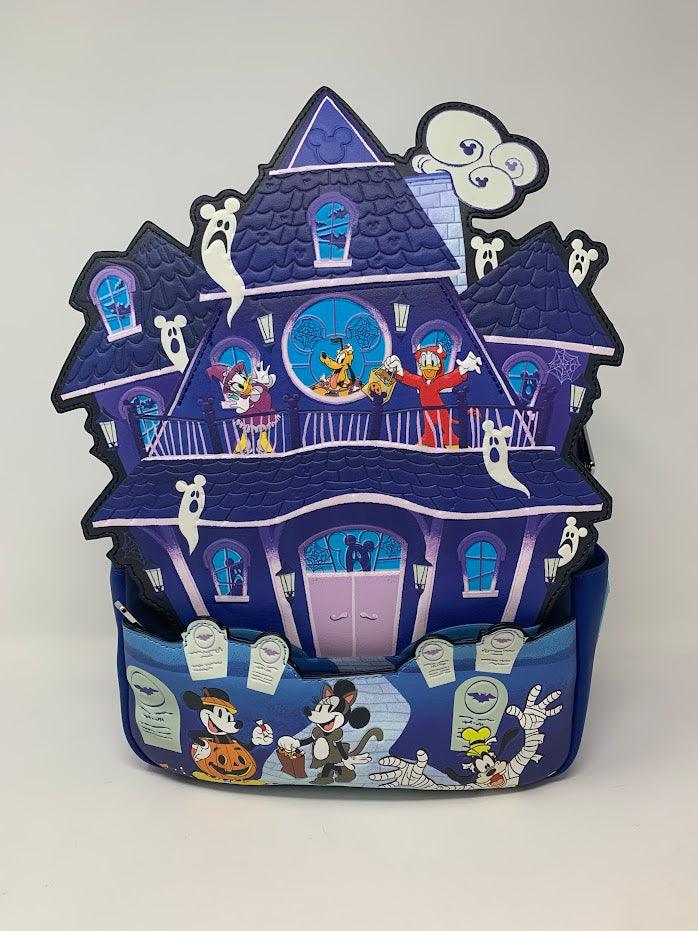 Disney Mini Backpack Mickey and Friends Haunted House GITD Loungefly