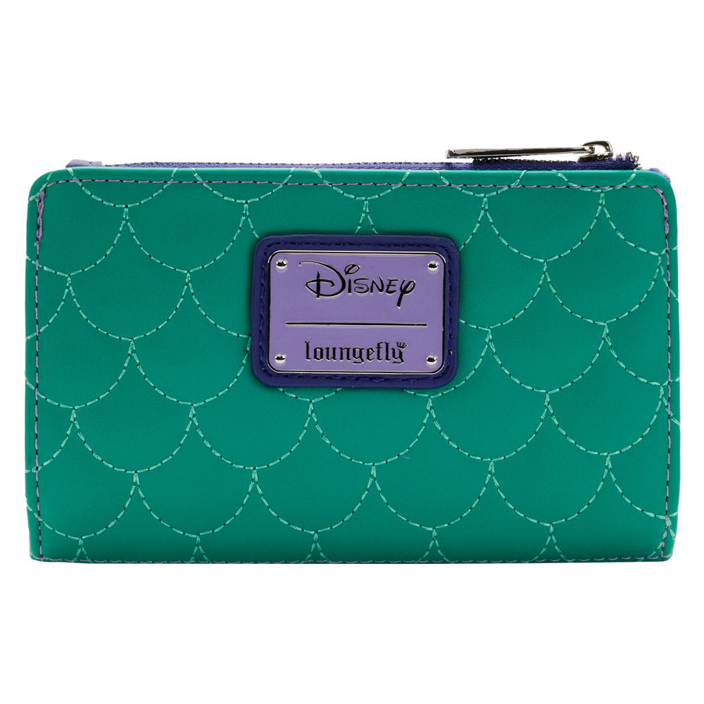 Loungefly Disney The Little Mermaid 2024 Ariel/Flounder Sequin Flap Wallet BNWT