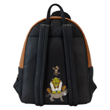 Load image into Gallery viewer, Dreamworks Mini Backpack Shrek, Donkey, and Puss in Boots Triple Pocket Loungefly
