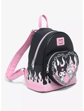 Load image into Gallery viewer, Sanrio Mini Backpack Kuromi and My Melody Flame Heart Loungefly
