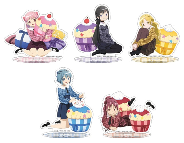 Madoka Magica Acrylic Stand 5pc + Poster INDIVIDUAL Sweets Cafe Ver. MOVIC