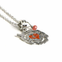 Load image into Gallery viewer, Digimon Adventure Necklace Digivice Sora Takenouchi and Biyomon Anahita Stones
