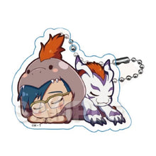 Load image into Gallery viewer, Digimon Adventure Zero Two Blind Box Acrylic Keychain Sleeping Kigurumi Gyao Colle Y-Line
