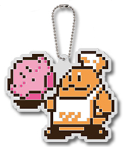 Kirby Rubber Keychain Kirby and Chef Pixel Bandai Kirby Gourmet Ichiban Kuji