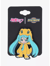 Load image into Gallery viewer, Piapro x Digimon Enamel Pin Hatsune Miku Agumon Bioworld
