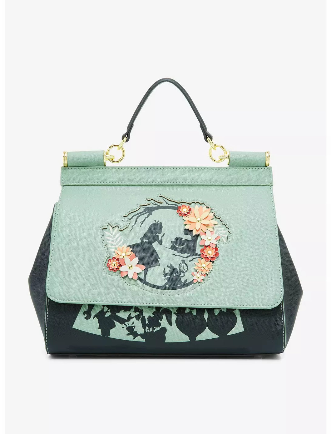 Disney Handbag Alice in Wonderland Floral Silhouette Loungefly