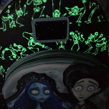 Load image into Gallery viewer, Corpse Bride Mini Backpack Emily and Victor Valentine GITD Loungefly
