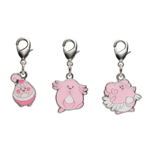 Pokemon Metal Charm Set Happiny, Chansey, & Blissey National Encyclopedia Pokemon Center