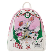 Load image into Gallery viewer, Dr. Seuss Mini Backpack How The Grinch Stole Christmas Whoville Lenticular Scene Loungefly
