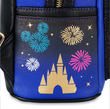 Load image into Gallery viewer, Disney Mini Backpack Ears Key Set Mickey Mouse Cinderella&#39;s Castle Main Attraction Fireworks Loungefly

