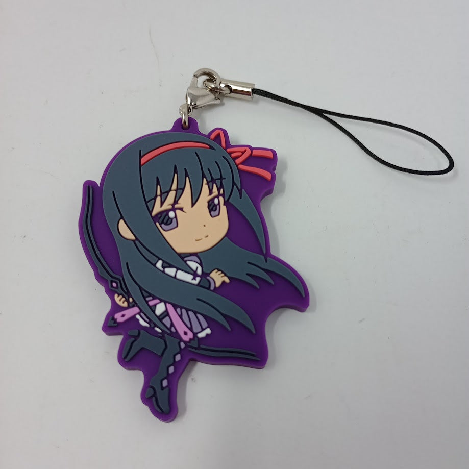 Puella Magi Madoka Magica Rubber Charm Homura with Bow Kyun Chara Banpresto