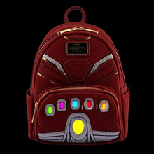 Load image into Gallery viewer, Marvel Mini Backpack Infinity War Saga Iron Man Gauntlet Light-Up Loungefly
