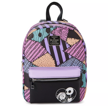 Load image into Gallery viewer, Disney Mini Backpack The nightmare Before Christmas Jack and Sally Patches Bioworld
