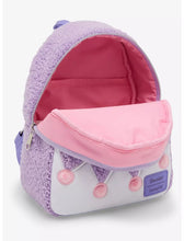 Load image into Gallery viewer, Sanrio Mini Backpack Kuromi Fuzzy Pastel Loungefly
