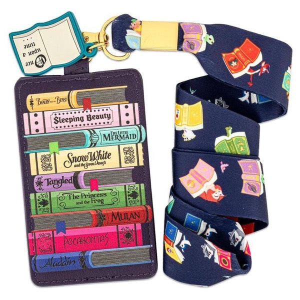 Disney Lanyard Cardholder Princess Books Loungefly