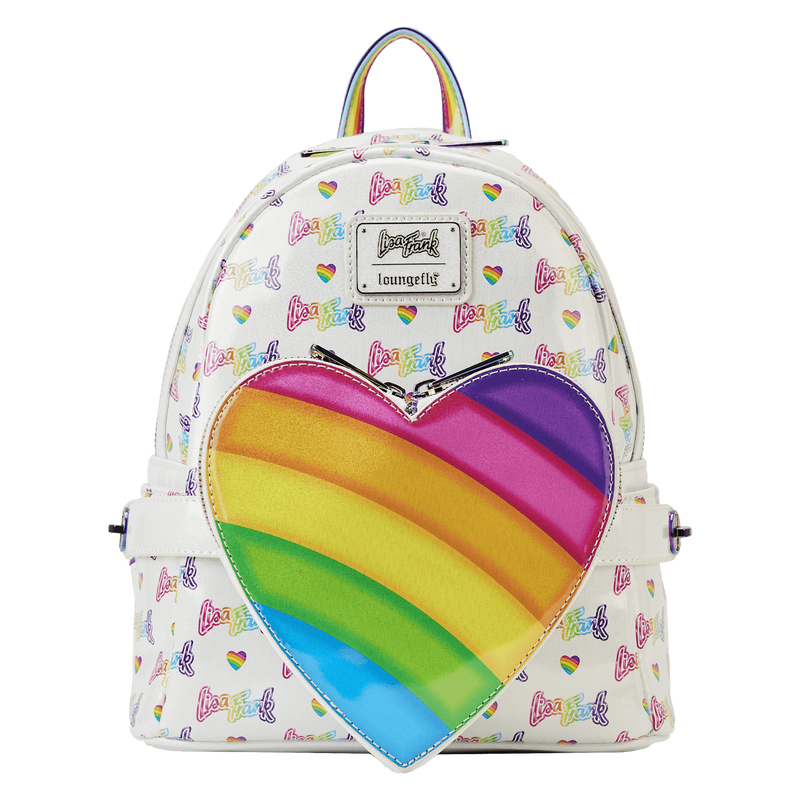 Lisa Frank Mini Backpack with Waist Bag Rainbow Heart Lougefly