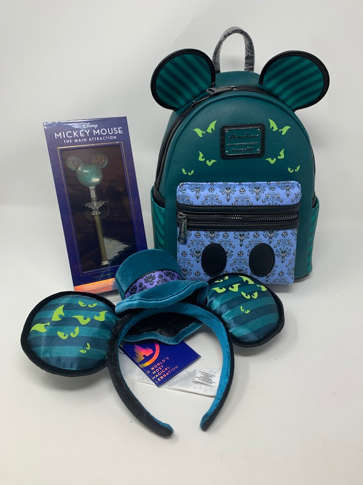 Disney Mini Backpack Ears Key Set Haunted Mansion Main Attraction Loungefly