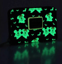 Load image into Gallery viewer, Disney Wallet Mickey and Minnie Mouse Ghost AOP GITD Loungefly
