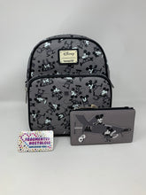 Load image into Gallery viewer, Disney Mini Backpack to Crossbody and Wallet Mickey Mouse B&amp;W Plane Crazy Loungefly
