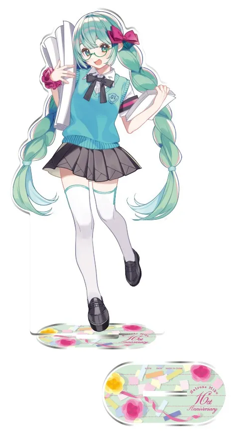 Piapro Acrylic Stand Hatsune Miku 16th Anniversary Platinum Zakka SEGA