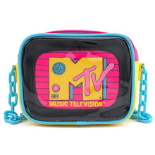 Load image into Gallery viewer, MTV Crossbody Clear &amp; Neon Loungefly
