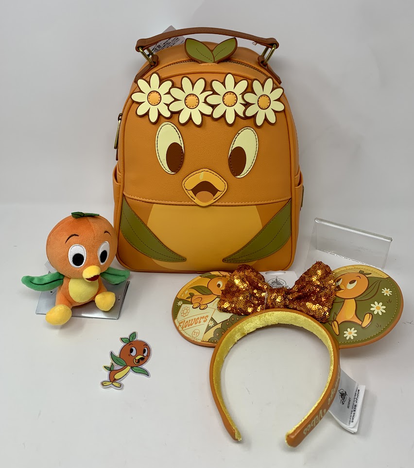 Disney Parks Mini Backpack Ears Plush Set Orange Bird EPCOT International Flower and Garden Festival 2023 Loungefly