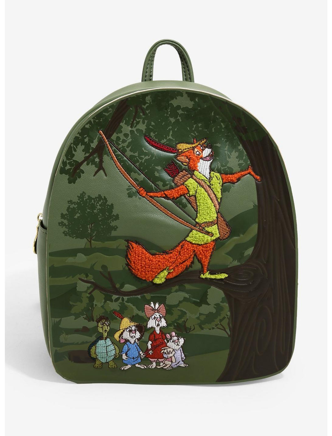 Disney Mini Backpack Robin Hood Forest Embroidered Loungefly