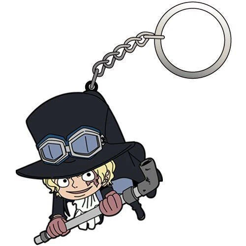 One Piece Rubber Keychain Sabo Pinched Cospa