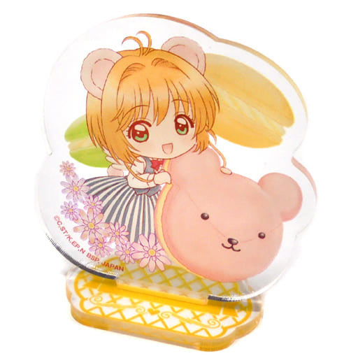 Cardcaptor Sakura Acrylic Stand Sakura with Bear Macaron Sweet Tea Party Ichiban Kuji G Prize Bandai