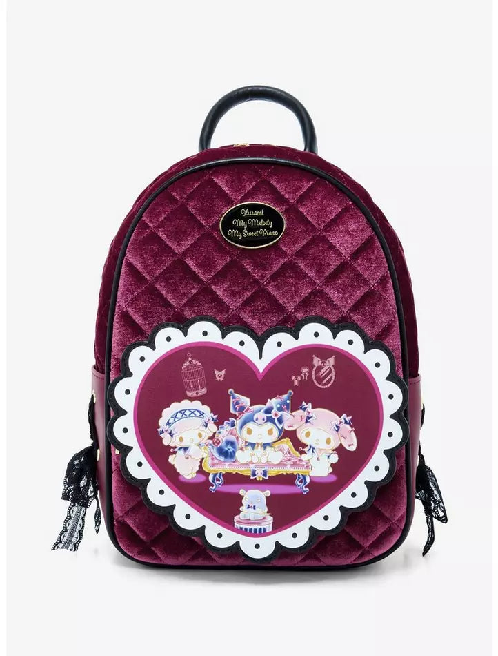 Sanrio Mini Backpack Kuromi, My Melody and My Sweet Piano Velvet Her Universe