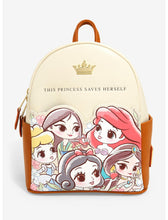 Load image into Gallery viewer, Disney Mini Backpack Chibi Princess Saves Herself Loungefly
