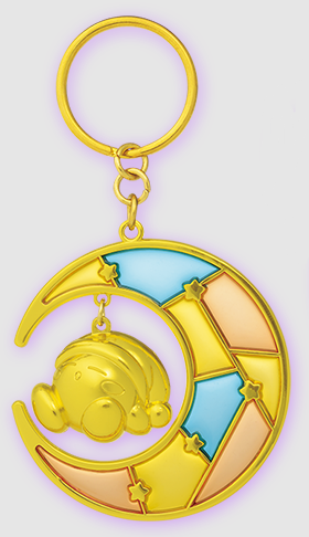 Kirby Metal Keychain Swaying Moon Stained Glass Twinkle Night Ichiban Kuji Bandai
