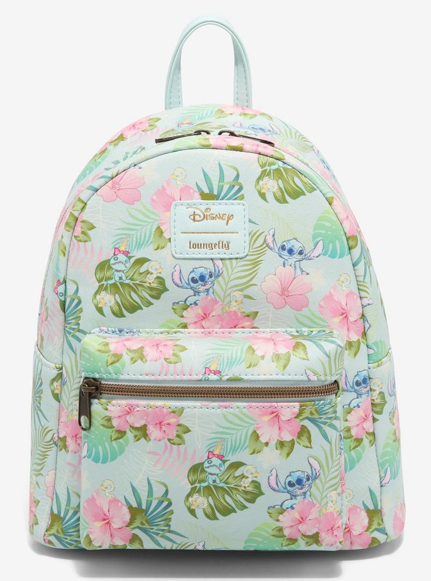 Disney Mini Backpack Stitch Scrump Tropical AOP Loungefly