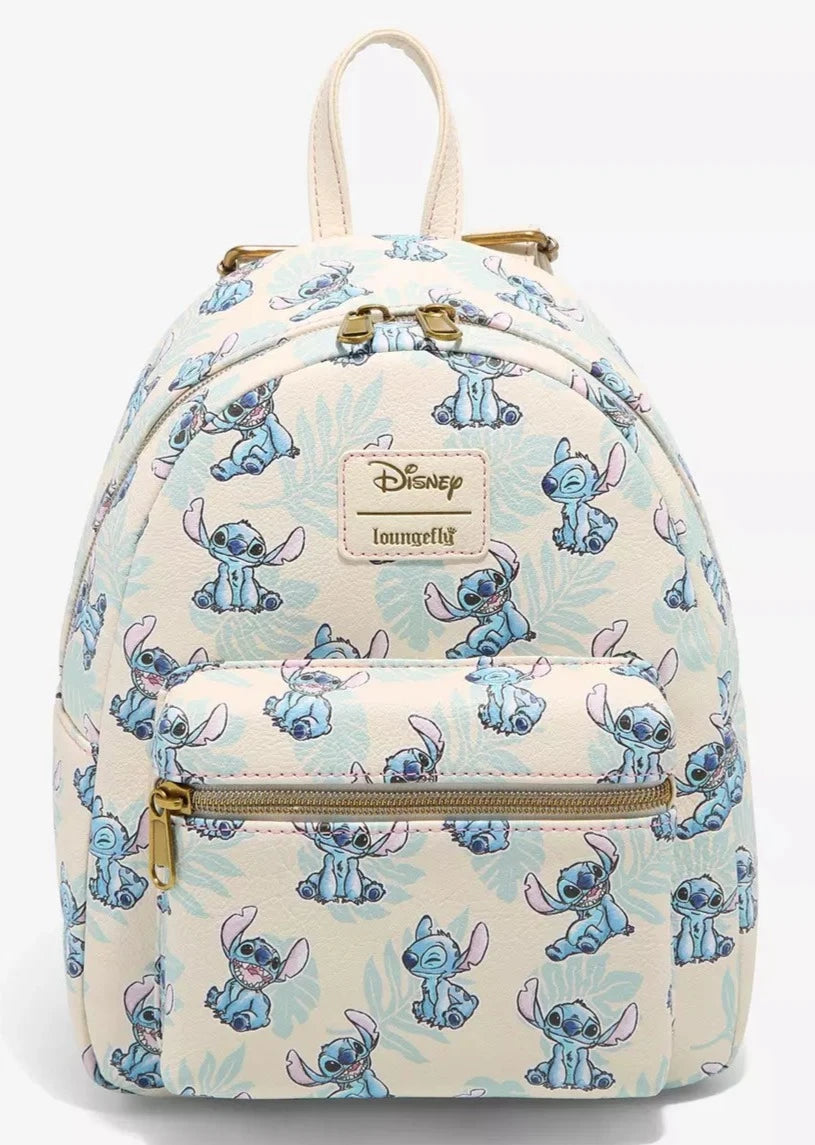 Disney Mini Backpack Stitch Tropical Leaves AOP Loungefly