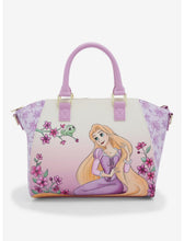 Load image into Gallery viewer, Tangled Rapunzel &amp; Pascal Flower Satchel Bag Loungefly
