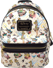 Load image into Gallery viewer, Disney Mini Backpack Wallet Set Peter Pan Tinkerbell Tattoo AOP Loungefly
