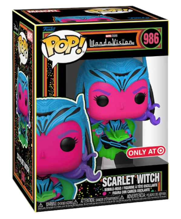 Marvel Figure WandaVision Scarlet Witch Blacklight Bobble-Head Pop! 986 Funko