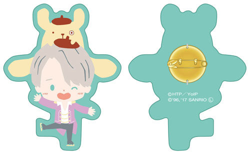 Yuri!!! on Ice x Sanrio Fabric Pin Victor and Pompompurin Ensky