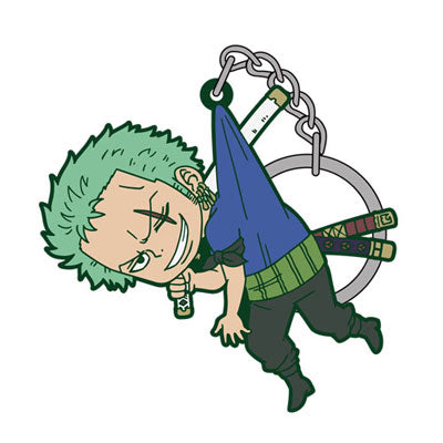 One Piece Rubber Keychain Zoro Pinched Cospa