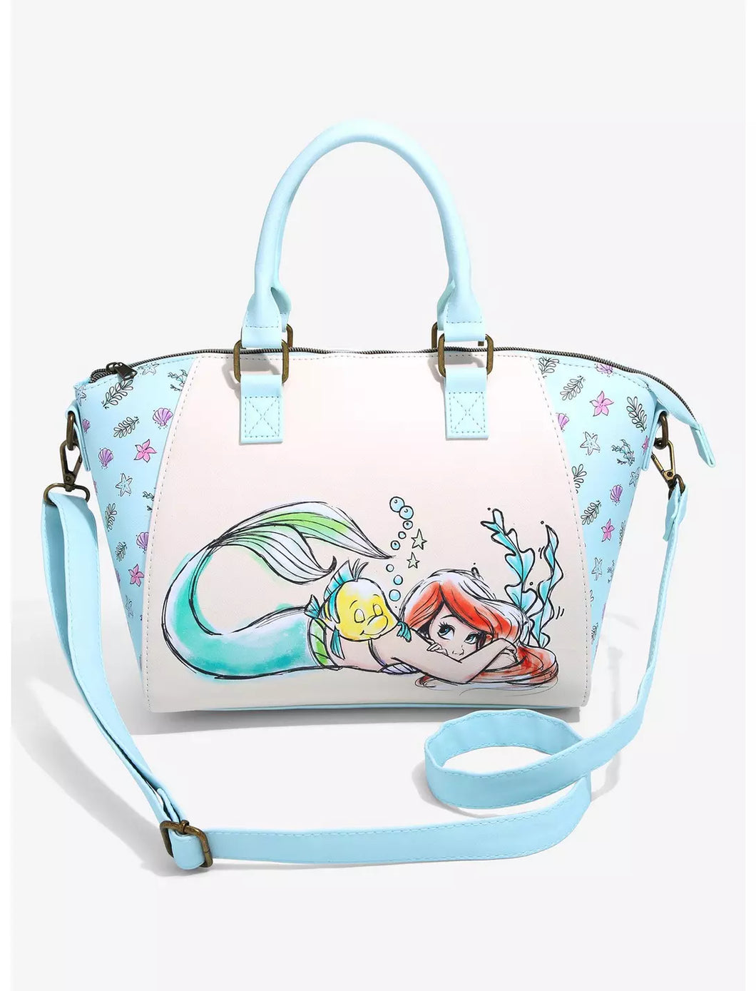 Disney Crossbody Little Mermaid Ariel Flounder Chillin Loungefly