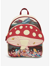 Load image into Gallery viewer, Disney Mini Backpack Alice in Wonderland Mushroom Tea Party Loungefly
