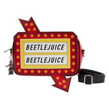 Load image into Gallery viewer, Beetlejuice Crossbody Graveyard Sign GITD Loungefly
