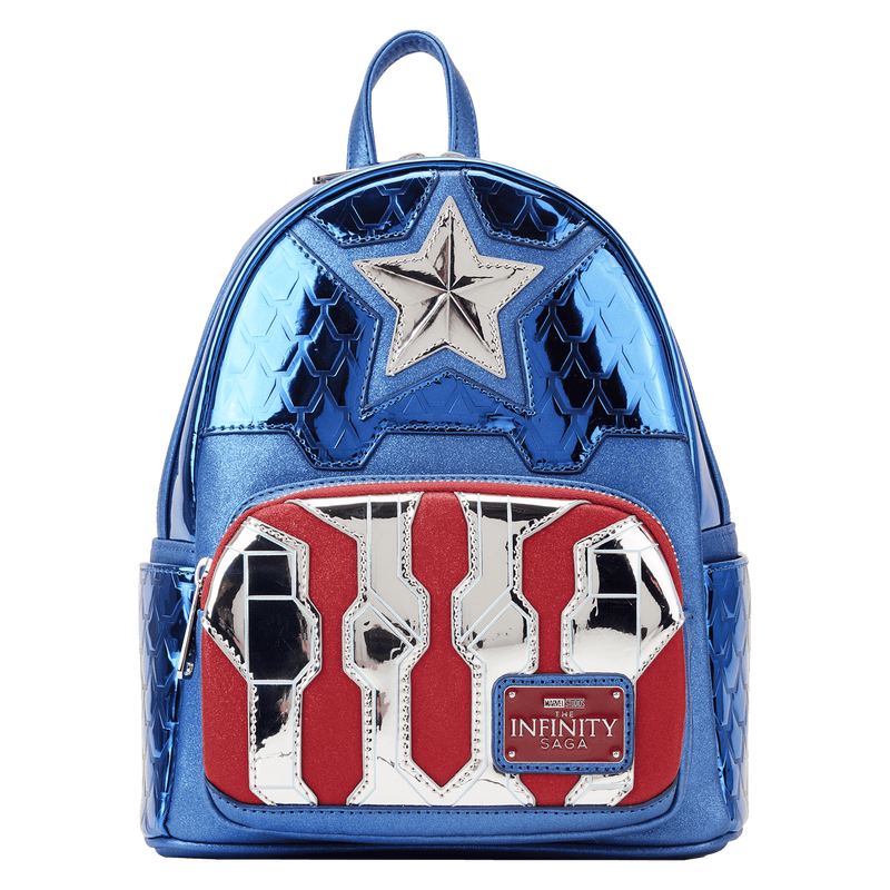 Marvel Mini Backpack Captain America Metallic Cosplay Loungefly
